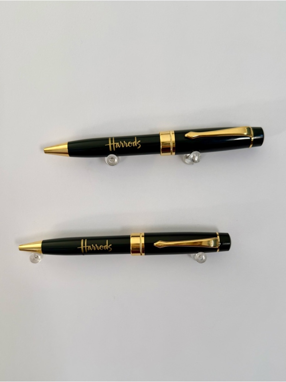 Harrods Black and Gold Ballpoint Pen Duo